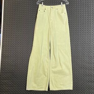 ASOS‎ Denim Light Green Wide Leg Flare High Rise Denim Jeans Women's 25/36